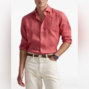 Polo Ralph Lauren pink linen shirt